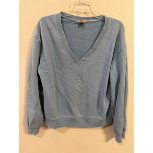 Universal Thread Goods Co. Blue V Neck Pullover Sweatshirt Women's Size Medium